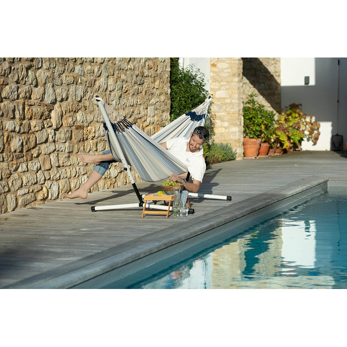 LA SIESTA Nautico Cool Grey - Powder-coated steel hammock stand for single hammocks
