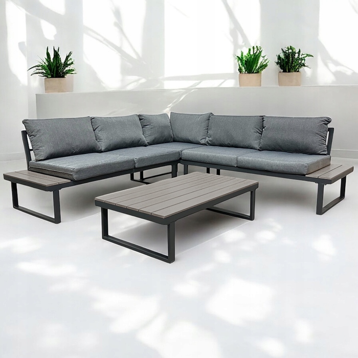 Комплект садових меблів Ideal Garden, метал, сірий, 3 предмети