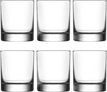 Склянки CRYSTALIA Premium Whiskey, набір 6 шт, 305 мл, без свинцю. Склянки для віскі, коктейлів, бурбону, скотчу, коньяку, ірландського віскі. Набір склянок для бару.