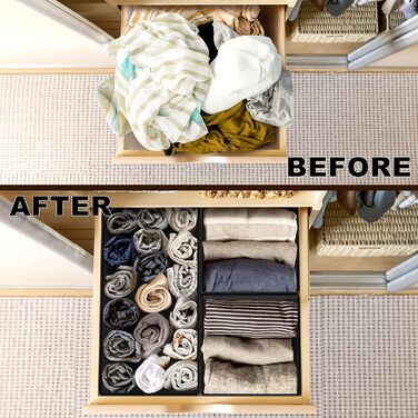 Simple Houseware Foldable Drawer Organizer for Clothes/Underwear/Panty/Jumpsuit, 12-Piece Set, Black