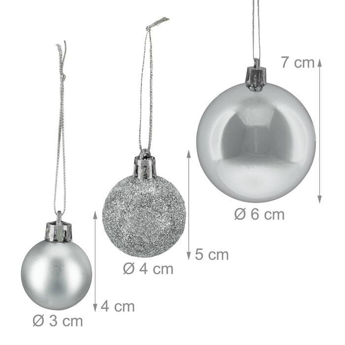 Relaxdays Set of 50 Christmas Baubles