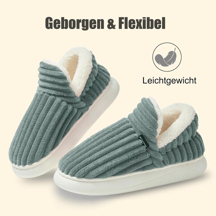 Тапочки домовик Donpapa для жінок та чоловіків, зимові, теплі, з плюшу, кордурової тканини, закриті, з пам'яті ефекту, антиковзаючі, для дому та вулиці (42/43 EU, оливковий)