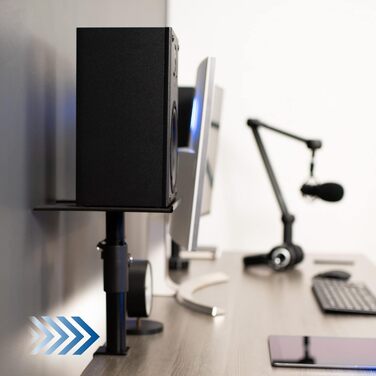 Настінний кріплення для динаміків VIVO, 2 шт, білий/чорний, регулювання висоти та нахилу, універсальне, для комп'ютера та книжкової полиці