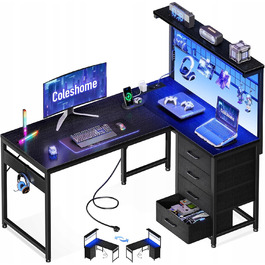 Ігровий стіл Coleshome з LED-підсвіткою, стелажем та шухлядою, 110x80 см