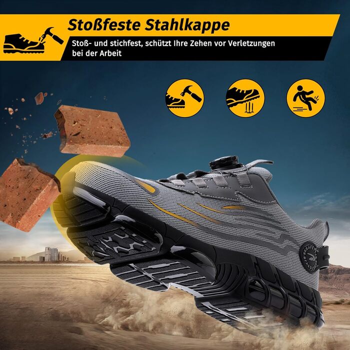 Черевики робочі чоловічі S3 Explorer 3.0. Легкі спортивні черевики для роботи. Захист від ударів та проколів. Модель A266, сірий (47 EU)