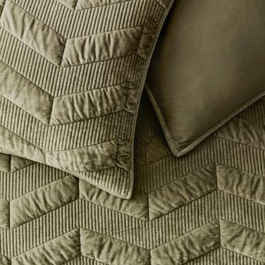 Шовкова стельова ковдра SHALALA King Size, смугаста постільна ковдра, легка шовкова ковдра, розкішна ковдра з велюру та покривало, м'яка, з мікрофібри, для всіх сезонів (світло-тауп) King(270x240 см), Full/Queen(240x240 см), оливковий