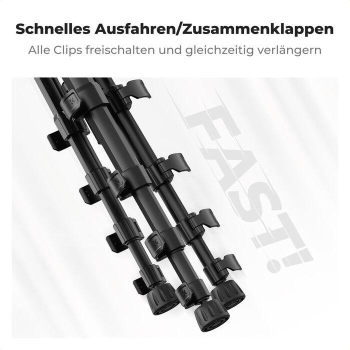 Штатив K&F Concept S255A3+BV01: Легкий штатив 190 см з сумкою та підставкою для смартфона/камери