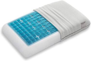 Ортопедична подушка для шиї Technogel Deluxe, гелевий наповнювач, сертифікована, безпечна, для спини і боку, з наволочкою, 66x40x11 см