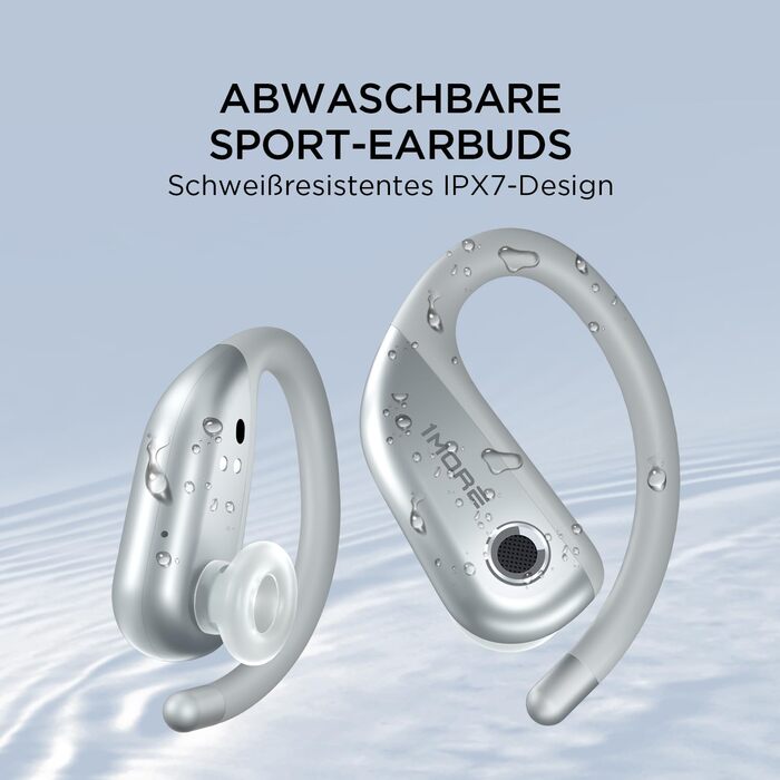 1MORE Fit S50 - Бездротові навушники-вкладки для спорту, Bluetooth 5.3, ENC, IPX7, 38 годин, з мікрофоном (Сріблясті)