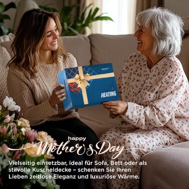 Електрична ковдра BEDSURE з автовимкненням 130x180 см - тепла ковдра з 6 режимами нагріву та таймером 10 годин, захист від перегріву до 8 годин, для дому та офісу, смугаста сіра 130 x 180 см