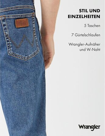 Джинси чоловічі Wrangler Texas 34W/32L Stonewash - класичні джинси з потертим ефектом