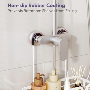 Поличка для душу SWTYMIKI: нержавіюча сталь, 11 гачків, 2 способи встановлення, аксесуари для душу (біла)