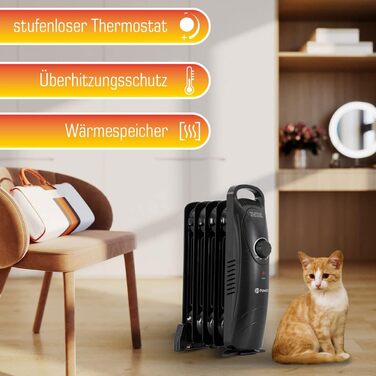 Електричний масляний радіатор PowOn 7 ребер - 450W, енергозбереження
