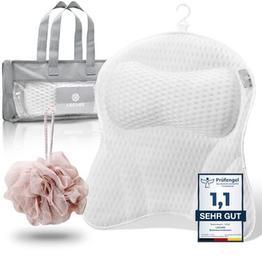 Подушка для ванни з губкою [в комплекті] - Дихаюча подушка для ванни для шиї та спини з ергономічною формою - Якісна подушка для розслаблення