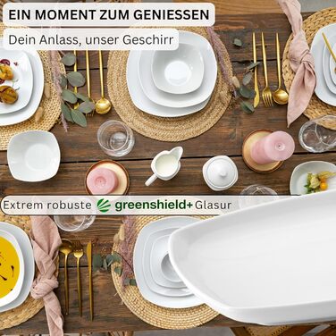 Набір сервірувальних тарілок Sänger Bilgola (2 шт.) – порцелянові тарілки білого кольору 23 x 34 см для м'яса, риби та закусок | PREMIUM COLLECTION