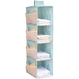 Настінна вішалка-органайзер для одягу з 4 відділеннями, складана, з кишенями, для дому, кемпінгу, у подорожі