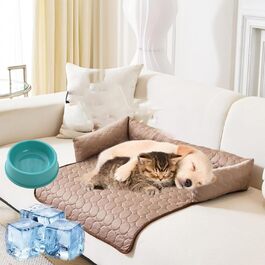 Охолоджуване ліжко для собак на диван, вологостійке, миється, з неслизьким дном, для дому, авто (Кофе, M(70*70см))