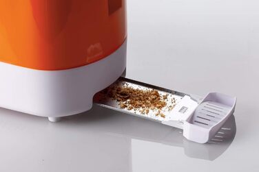 Тостер Ariete 159 Toastime з 2-ма слотами, з щипцями, функціями розморожування та підігріву, 700 Вт, нержавіюча сталь, білий/помаранчевий