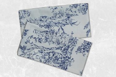 COTTON CRAFT Fabric Napkins, 12 Pieces, 100% Cotton, Reusable, French Toile Dinner, Everyday Use, Spring, Summer, Autumn, Christmas, Vacation, Party, Gift, Soft, Absorbent, 45.7 x