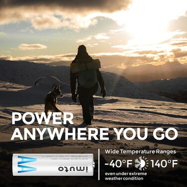 Imuto Акумулятори Li-Ion AA 2500mAh, 8 шт. з зарядним пристроєм, 1.5V, 1600+ циклів, низький саморозряд, 4CH8AA-2500DE