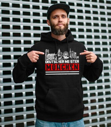 Чоловіча толстовка-худі UGLYSHIRT з капюшоном München Eister, спортивний футбольний пуловер Ultra Skyline, чорний, розмір M