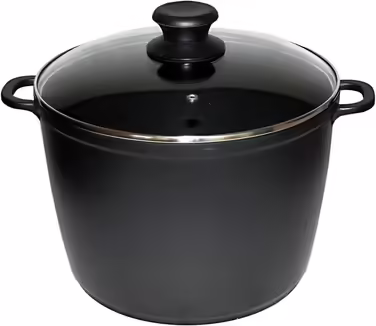 GMMH Stockpot with Lid, 10 L, Aluminum Alloy, with Non-Stick Coating, Non-Stick Coating, D:28 cm, H: 20 cm, Black