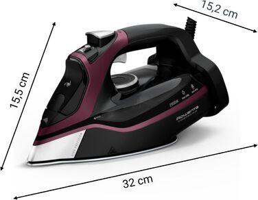 Rowenta Steamforce Steam Iron, Microsteam HD Profile Soleplate, 2900 W, 45 g/min continuous steam output, 230 g/min, optimal steam distribution, drip stop, DW9413