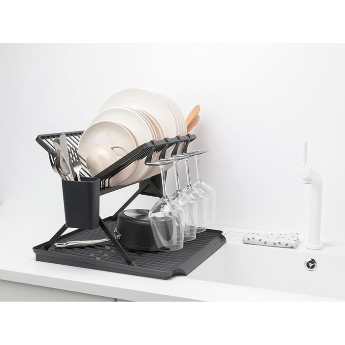 Brabantia Folding Dish Drainer (L, Dark Grey)