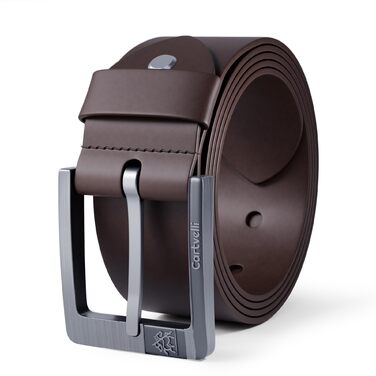 Чоловічий шкіряний ремінь преміум-якості, виготовлений у Німеччині, з подарунковою коробкою. Ремінь з натуральної шкіри, 40 мм, для джинсів, костюма, чинос, штанів. Колір: темно-коричневий. Загальна довжина: 115 см