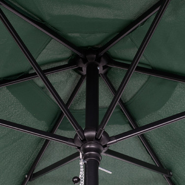 Outsunny Parasol Ø196 cm, Parasol with Tilt Function, Hexagonal Balcony Parasol Beach Parasol Windproof Stable Market Parasol Crank Parasol Sun Protection for Beach Balcony Garden, Green | Aosom