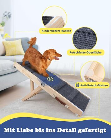 Сходинки для собак на ліжко та диван – м'які, антиковзні, складані, регульовані, портативні, до 16 кг, сірі