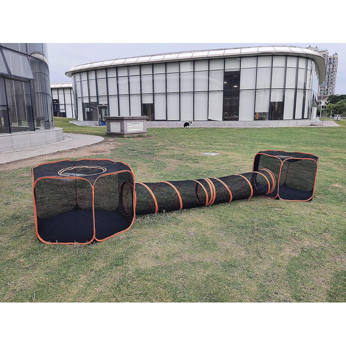 Туннель-намет 2-в-1 для котів та собак, складний, для вулиці, Pop-Up вольєр для тварин, огорожа, будиночок (стиль 3)