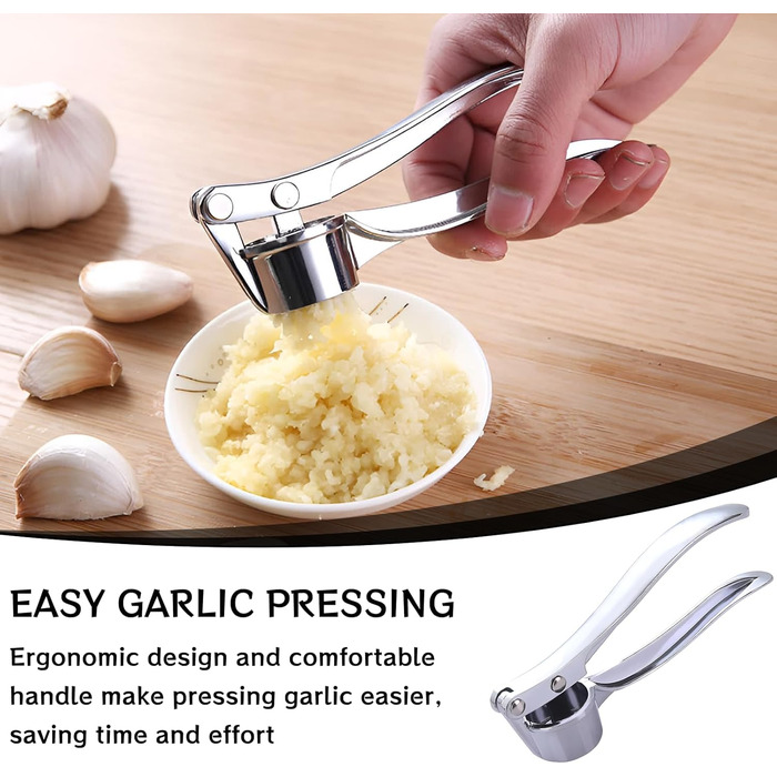 Прес для часнику з нержавіючої сталі, придатний для миття в посудомийній машині - прес для часнику, подрібнювач для кухні