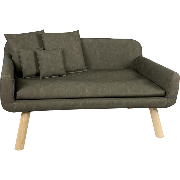 Диван для собак Тільда, штучна шкіра, ефект потертості, бежевий, 103x58x50 см