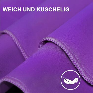 Набір рушників з мікрофібри, швидковисихаючих, 3 шт. (180x90см, 80x40см, 50x30см) для подорожей, спорту, пляжу (фіолетовий)