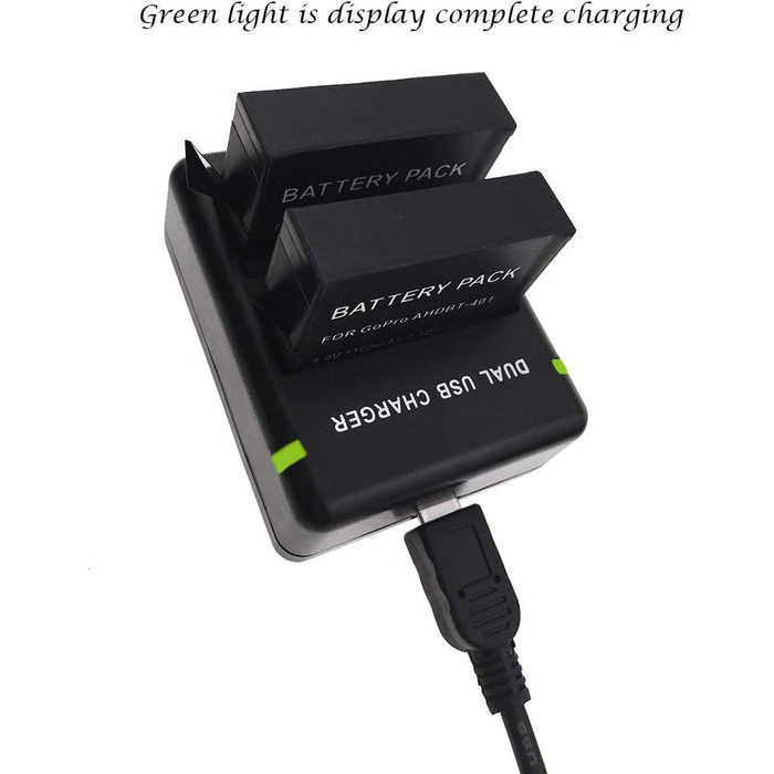 Акумулятор Suptig для GoPro Hero4 Black/Silver + зарядний пристрій (2 шт.)