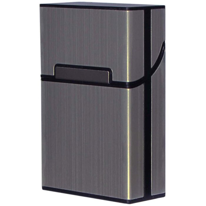 Елегантне шкіряне екіпаж для сигарет на 20 шт. з магнітною застібкою (сірий)