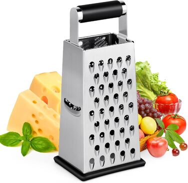 Нержавіюча тертка для сиру та овочів з 4 поверхнями - кухонний інструмент