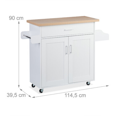 Relaxdays Kitchen Cart with Work Surface