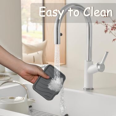 2 шт. Силіконові мильниці з отвором для стоку, мильниця для душу, мильниця для ванни, мильниця для раковини, мильниці для ванної кімнати, кухні та лічильника (Білий) (Сірий)