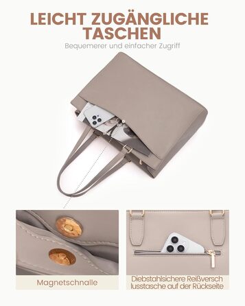 Сумка для ноутбука LOVEVOOK жіноча 17 дюймів: Акта, шопер, сумка для роботи, університету, школи, офісу, бежевий колір