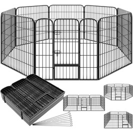 Тектейк вольєр для цуценят, 60 см, 8 граней, чорний - 402502