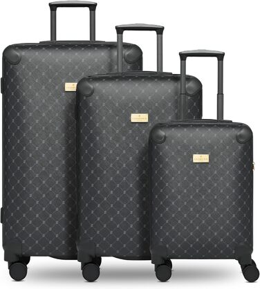 Набір валіз Lazarotti Palermo (S+M+L) | Чорний, 3 шт. | Валіза середнього розміру з TSA-замком та захистом кутів | 4 колеса