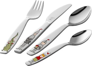 Набір дитячого посуду Zwilling Kinderbesteck Set, 4-piece, з тисненням зображень тварин, для дітей від 3 років, нержавіюча сталь 18/10, упаковка без пластику (Ritter Eckbert)