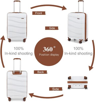 Чемодан-валіза KONO 55см: легкий, з TSA замком та 4 колесами (чорний)