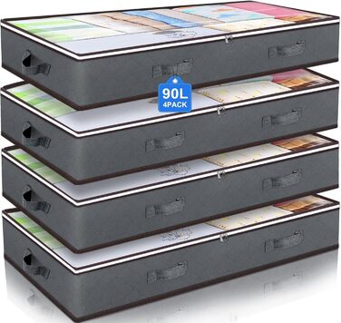 Комод-органайзер під ліжко Budding Joy 4 шт., 90 л, сірий (4 шт.)