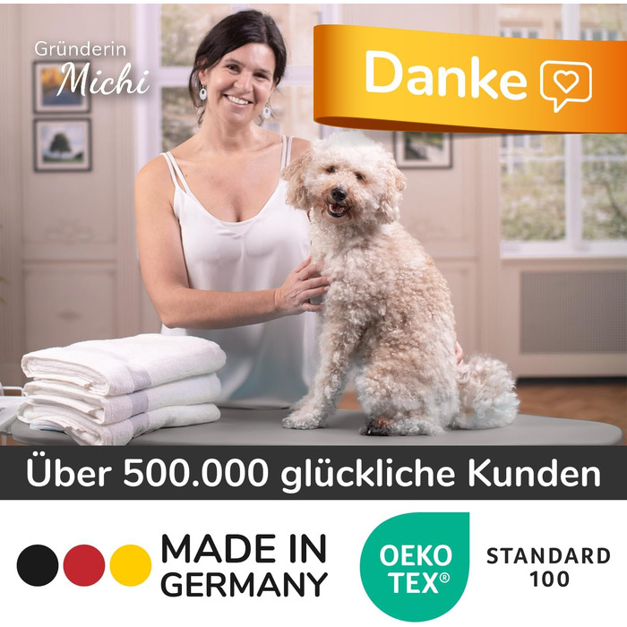 М'який турбо-чехол для прасувальної дошки 140x40, Made in Germany, ÖKOTEX бавовняне ущільнення, швидке прасування з терморефлексією, 5 розмірів, EasyFit+фіксатор, XXL площа 135-140x40-45см, блакитно-сірий
