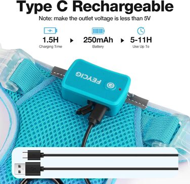 Світлодіодна шлейка для собак з підсвічуванням LED, перезаряджувана, для малих, середніх та великих собак, світловідбиваюча, регульована, XL (Чорний, Medium)