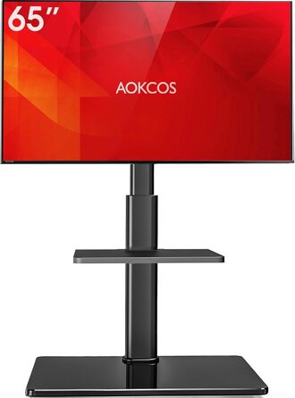 Підставка для телевізора Boden для 32-65 дюймів, поворотна (60°), регульована по висоті (8 ступенів), чорна, до 40 кг, VESA 400x400