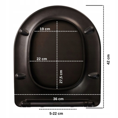 Кришка-сидіння для унітазу Asato Black Dur 0041-4, чорний duroplast